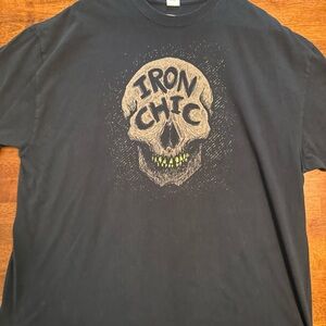 Iron Chic Punk band - black 2XL T-shirt - short sleeve Lattermen Skull